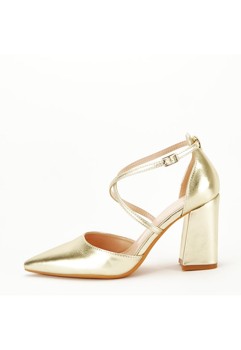 Pantofi aurii eleganti 8710 04 12502