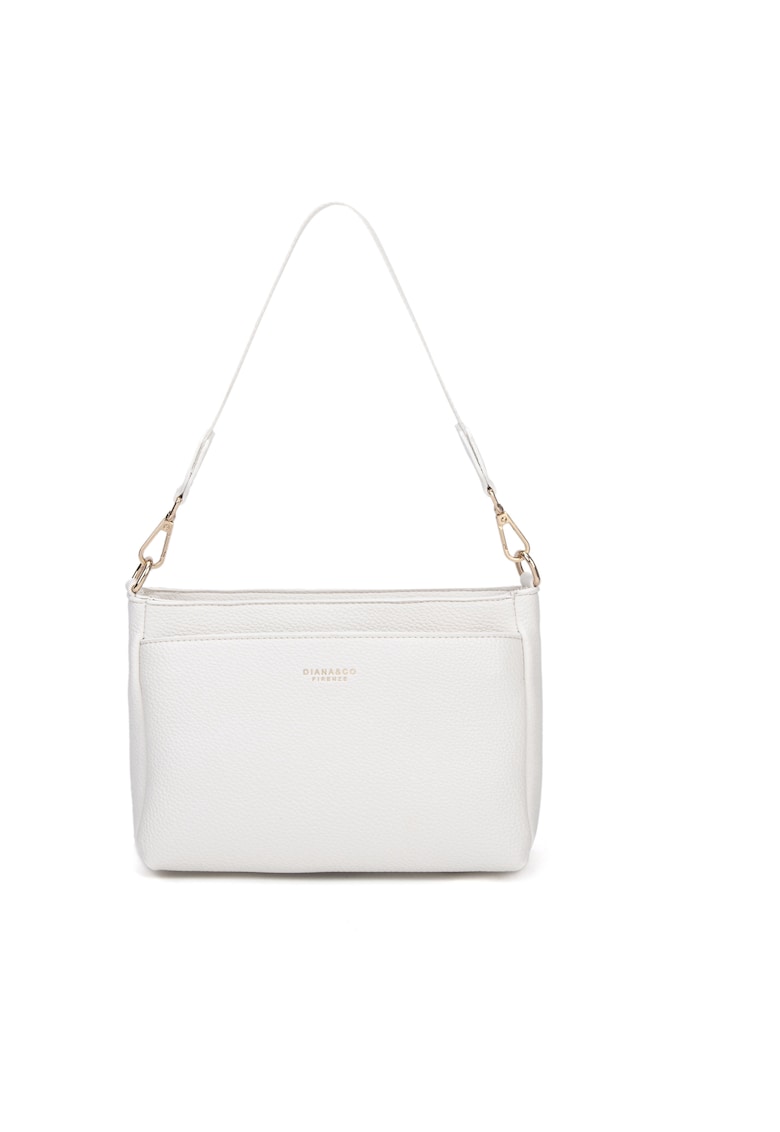 Geanta crossbody de piele ecologica - Alb
