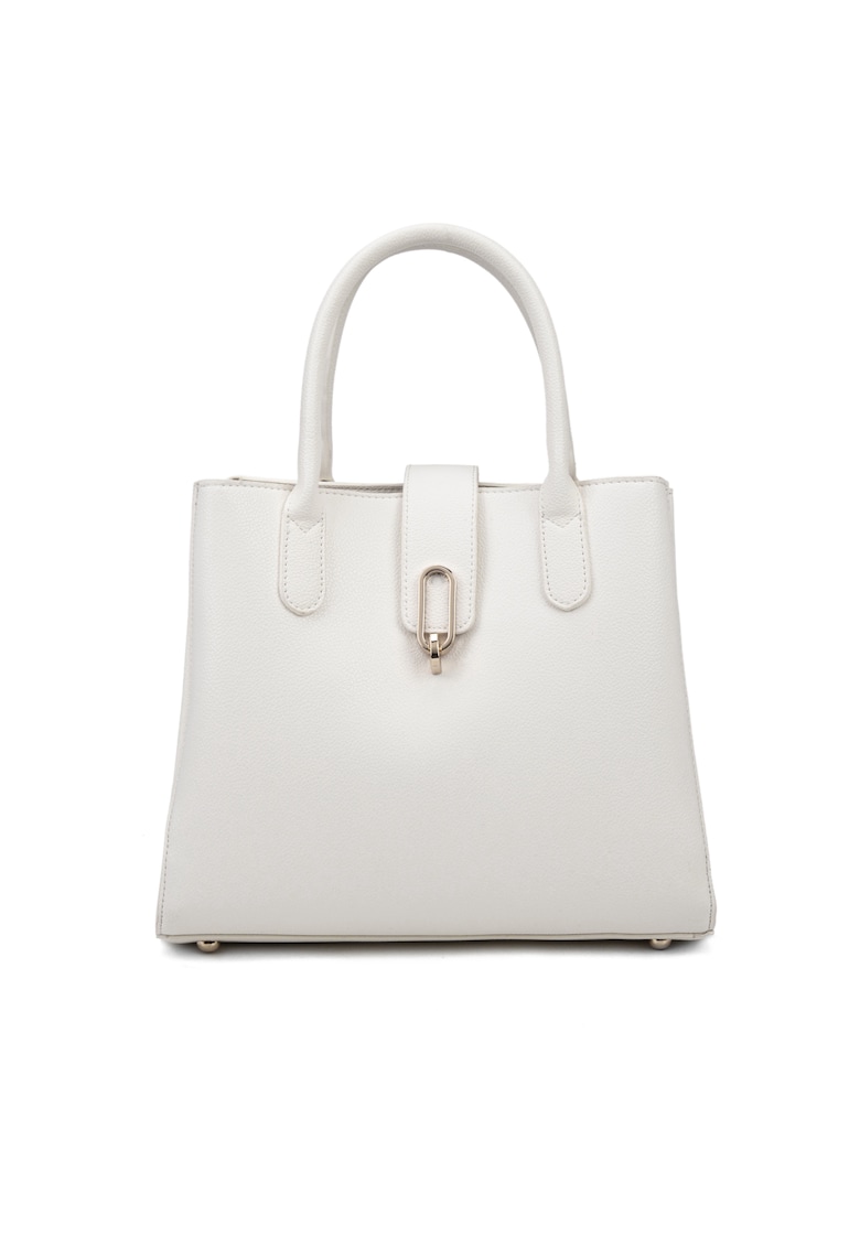 Geanta cu bareta aditionala si maner - Alb