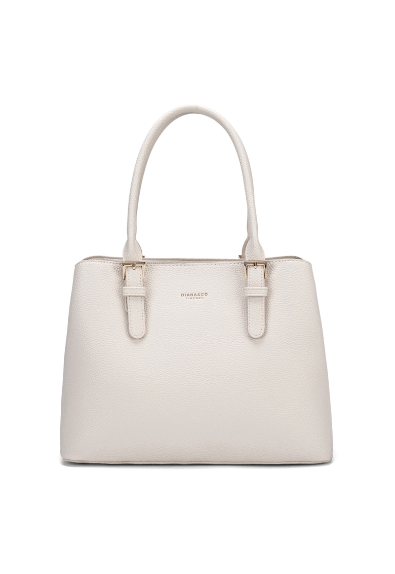 Geanta cu bareta aditionala si maner - Alb fildes