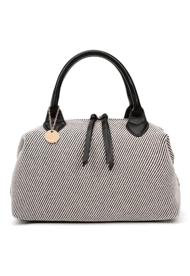 Geanta tote cu aspect tesut - Negru