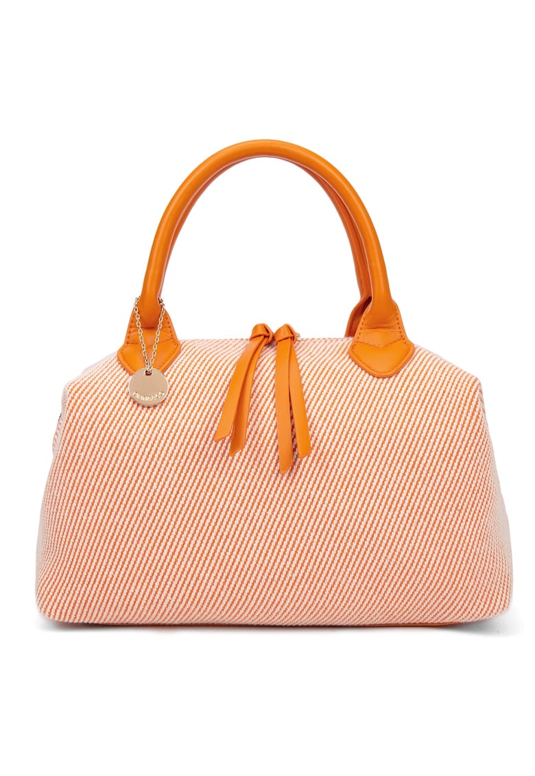 Geanta tote cu aspect tesut - Portocaliu
