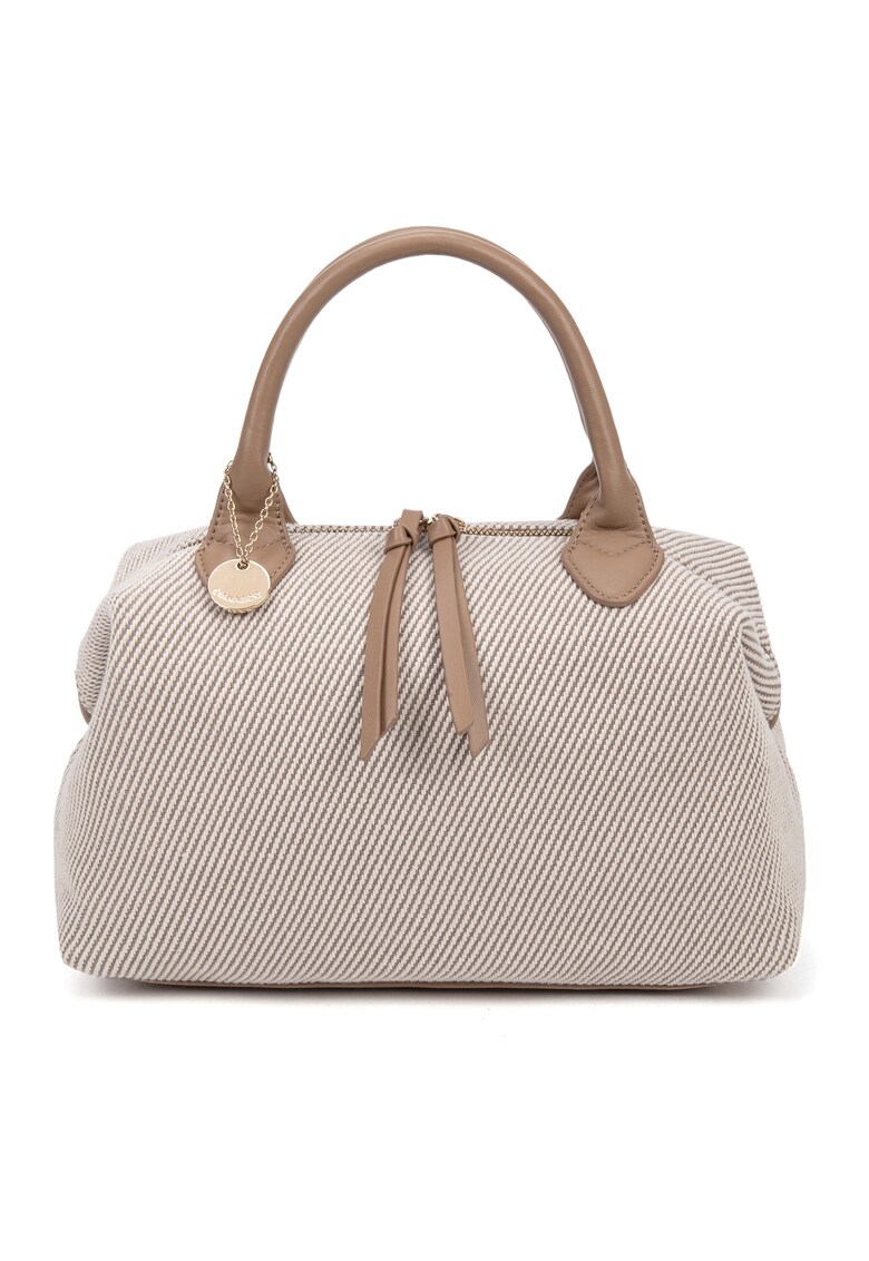 Geanta tote cu aspect tesut - Maro taupe