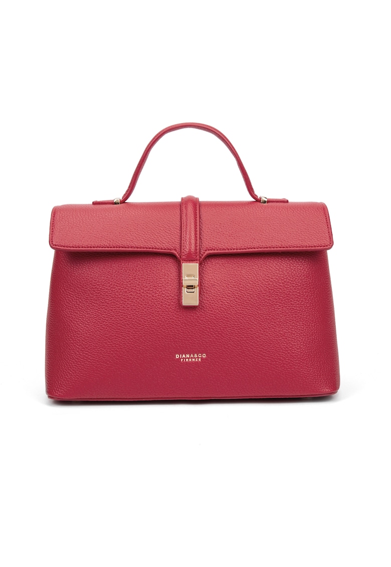 Geanta tote de piele ecologica cu clapa - Rosu