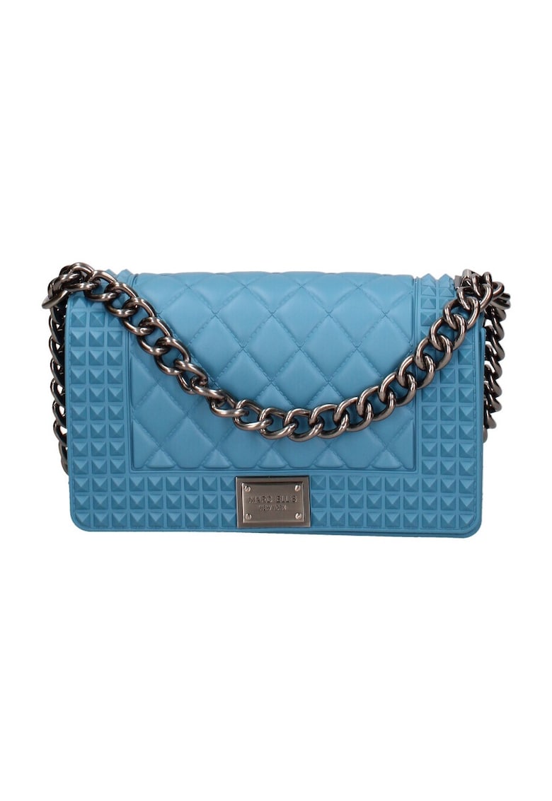 Geanta crossbody matlasata cu protectie de lant pentru umar