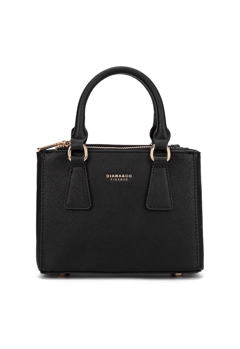 Geanta de piele ecologica cu bareta de umar si logo