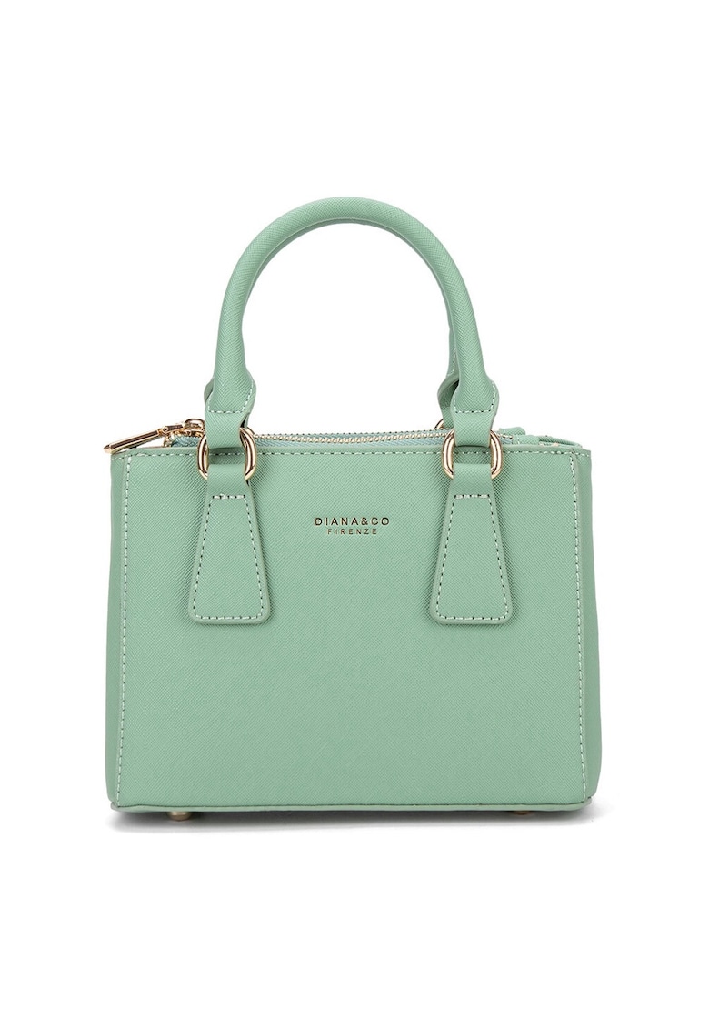 Geanta de piele ecologica cu bareta de umar si logo