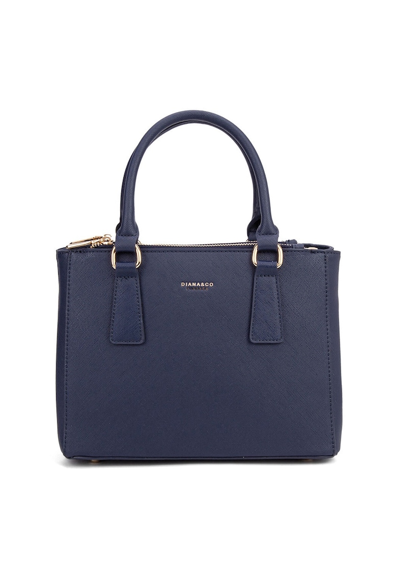 Geanta de piele ecologica cu bareta de umar si logo discret