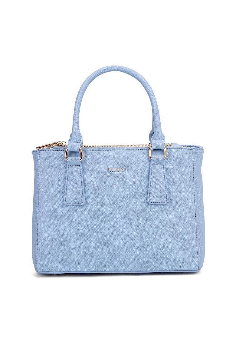 Geanta de piele ecologica cu bareta de umar si logo discret