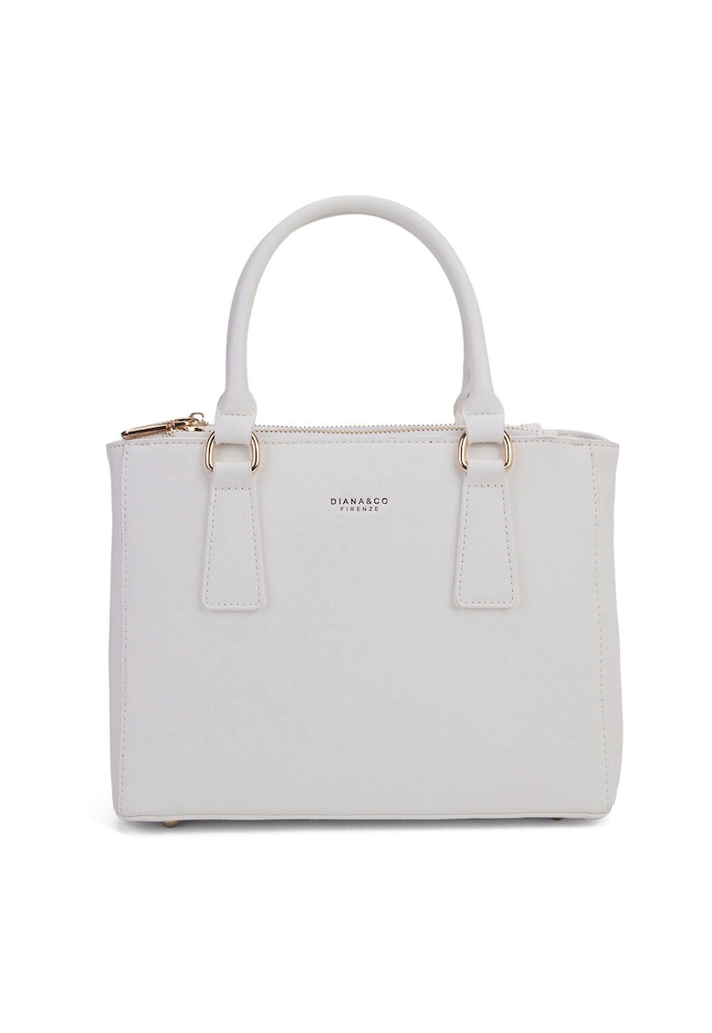 Geanta de piele ecologica cu bareta de umar si logo discret