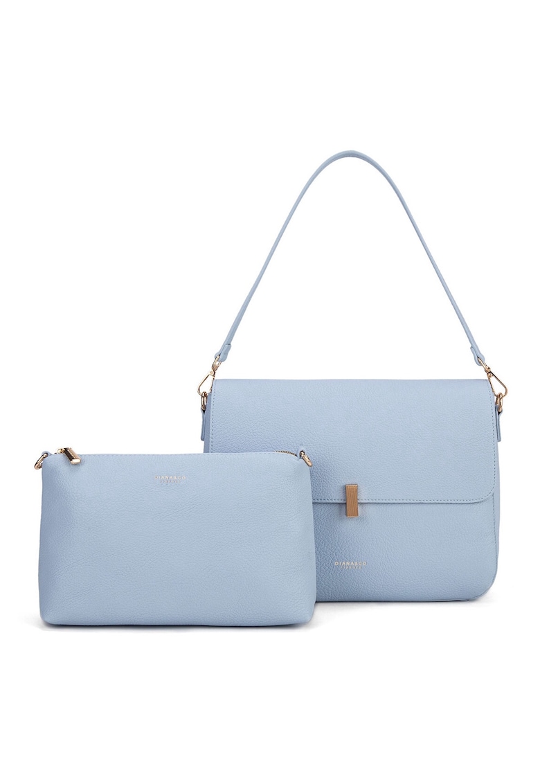 Geanta crossbody de piele ecologica - Albastru deschis