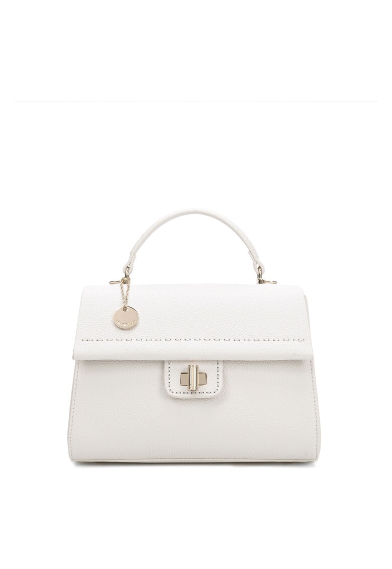 Geanta de piele ecologica cu bareta de umar - Bej deschis