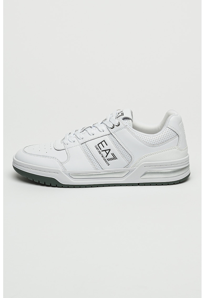 Pantofi sport din piele cu model cu perforatii