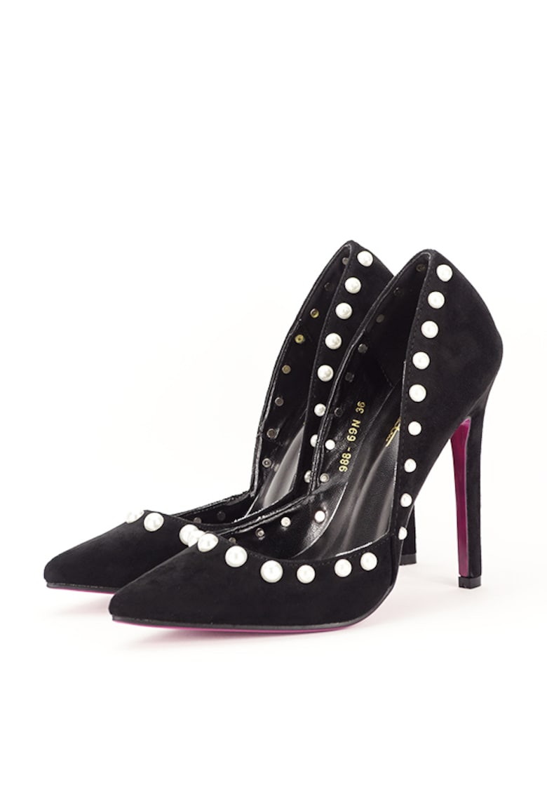 Pantofi negri decupati Carina 04 8769