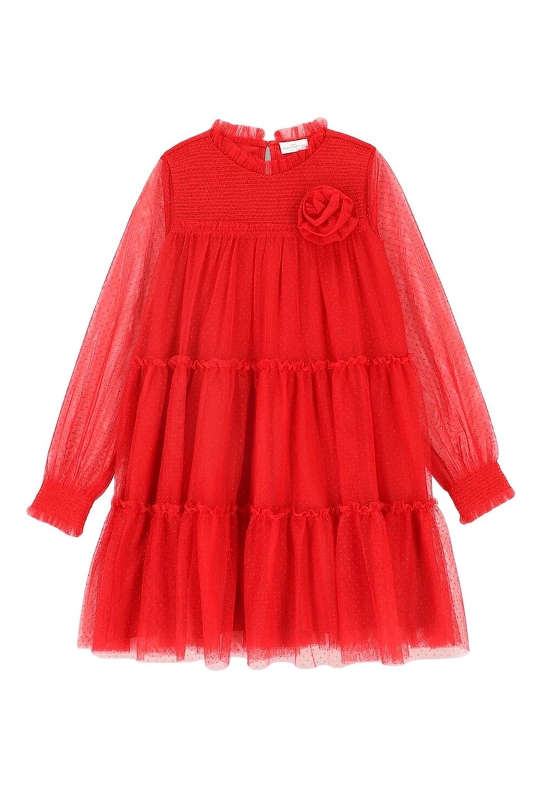 Rochie fetite - din tul - rosu