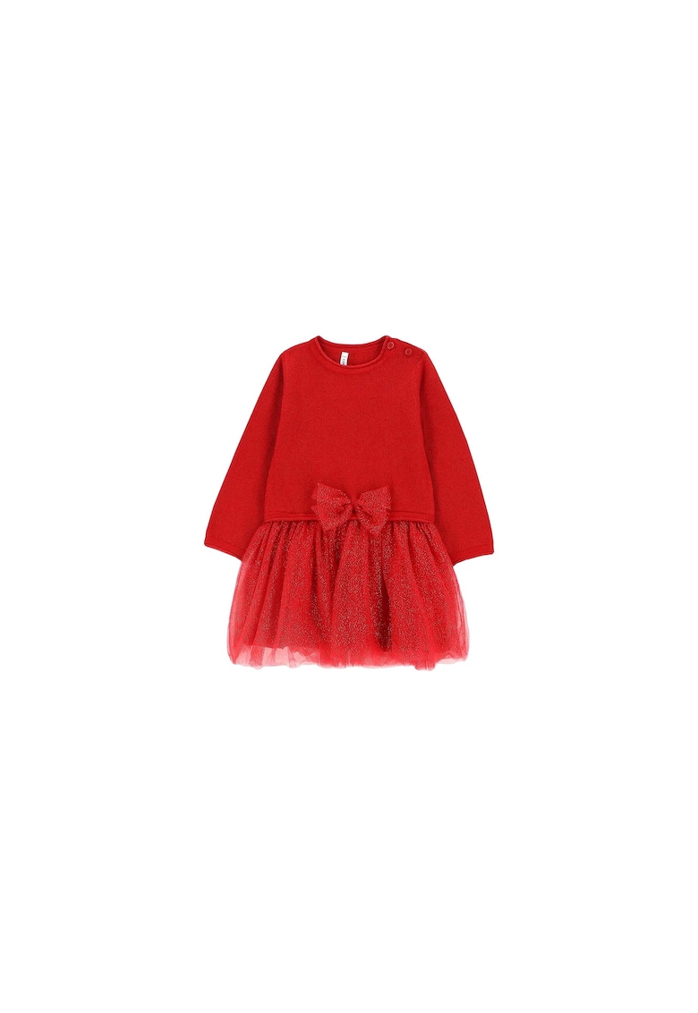 Rochie  pentru fete - evazata - tul - rosu