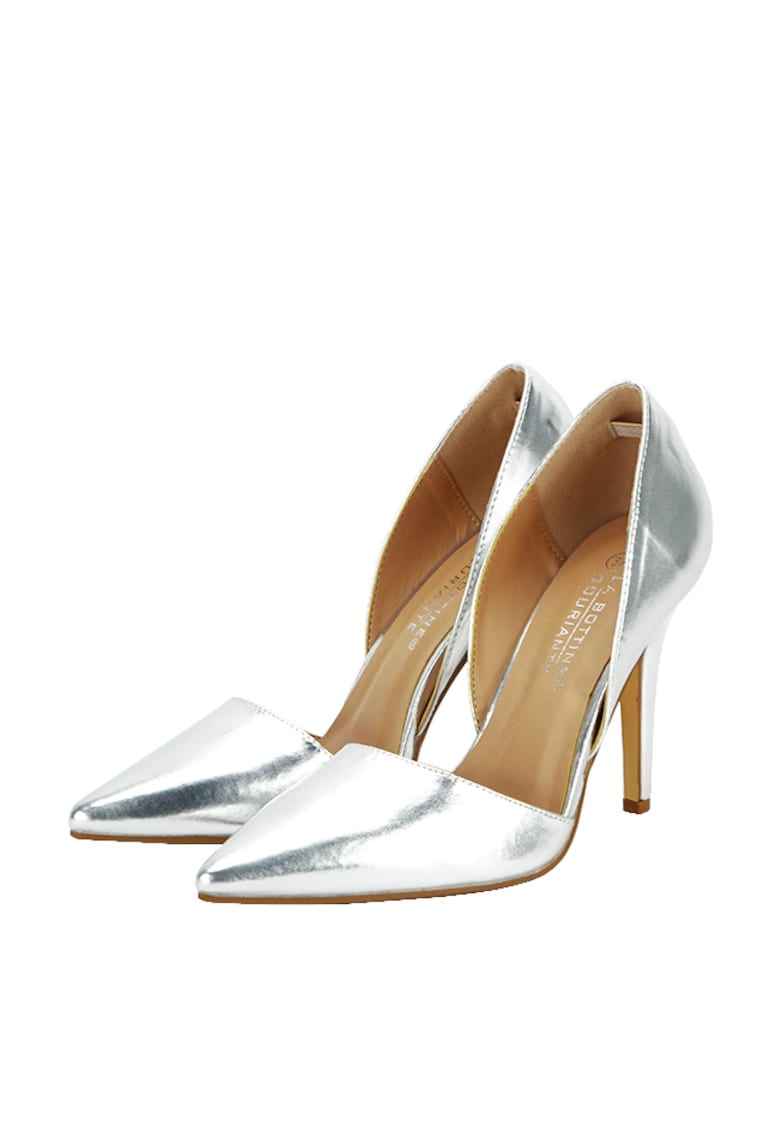 Pantofi argintii decupati BLJY6627 01 14016