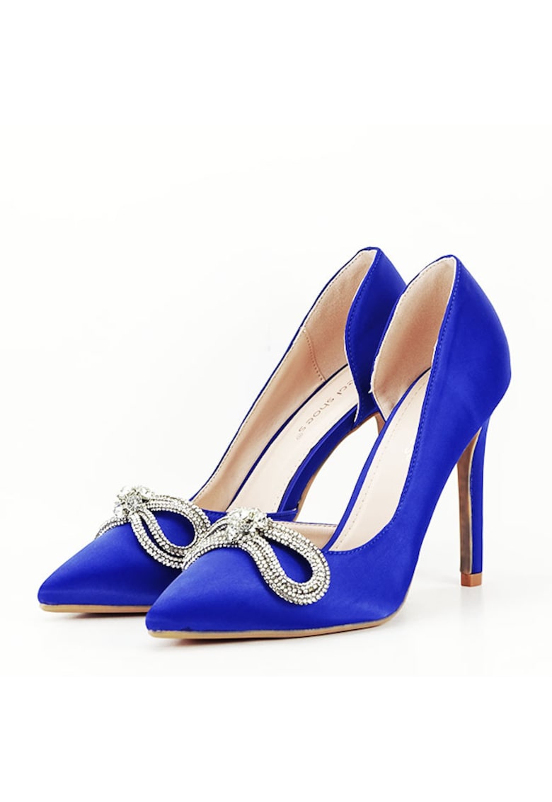 Pantofi albastri cu brosa 6841 04 11321