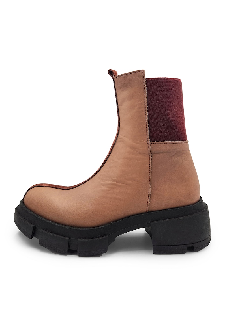 Ghete de piele cu toc masiv