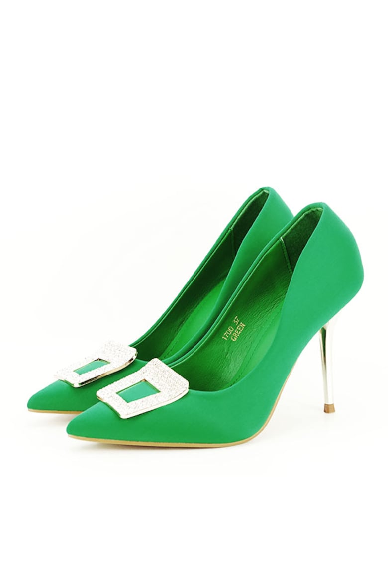 Pantofi verzi cu brosa 1700 02 11266