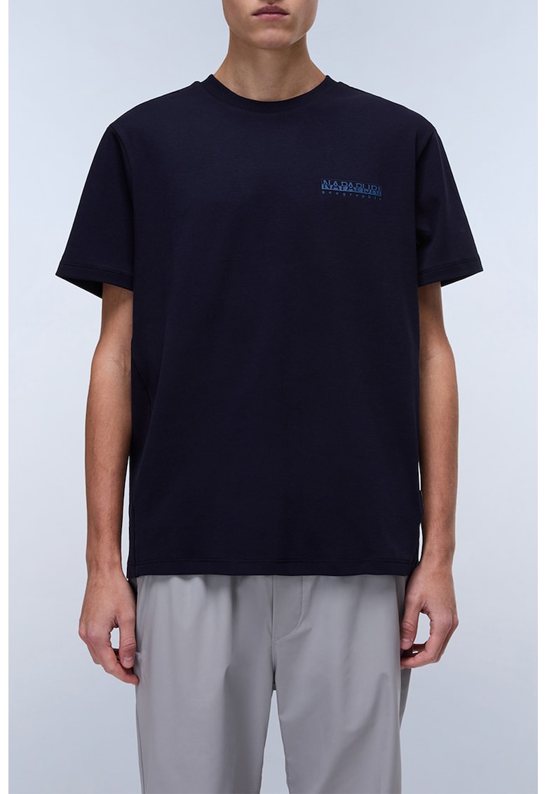 Tricou din bumbac cu imprimeu logo si model grafic Tricou din bumbac cu imprimeu logo si model grafic