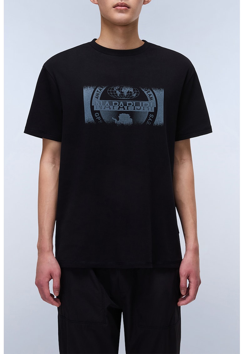 Tricou regular-fit cu imprimeu logo - Negru