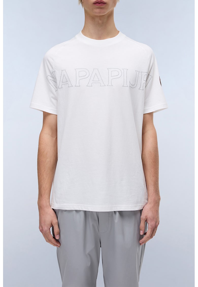 Tricou supradimensionat de bumbac Ambra - Alb/Bej deschis
