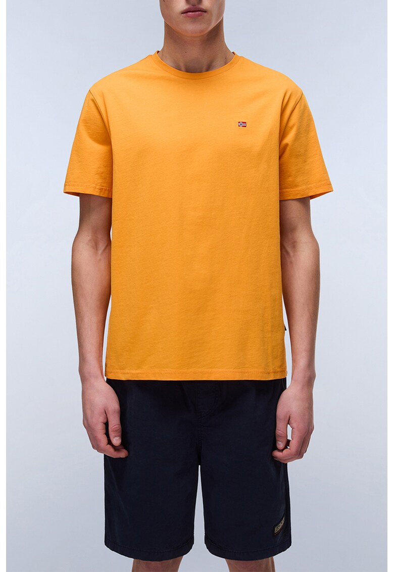 Tricou regular-fit de bumbac Salis - Portocaliu persan