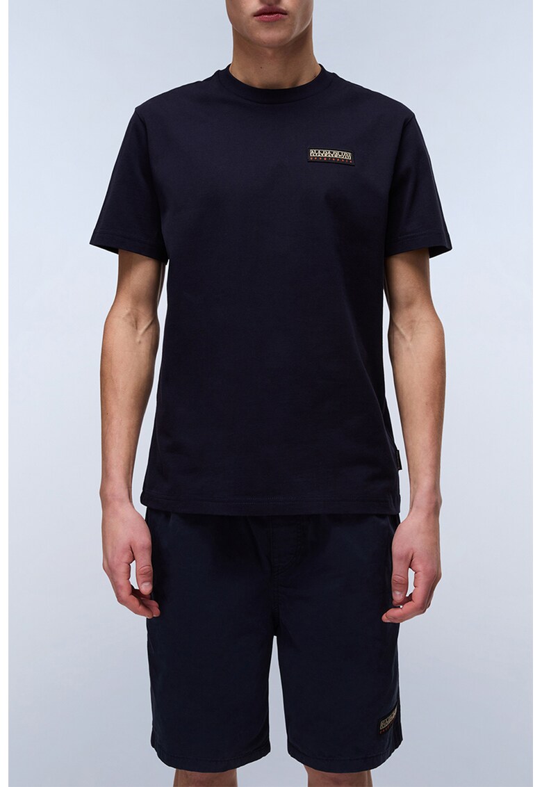 Tricou de bumbac cu buzunar aplicat pe piept Iaato - Bleumarin