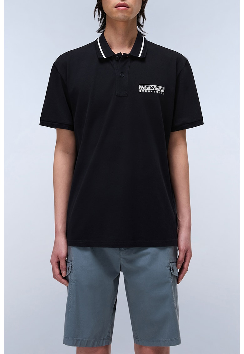 Tricou din bumbac cu guler polo