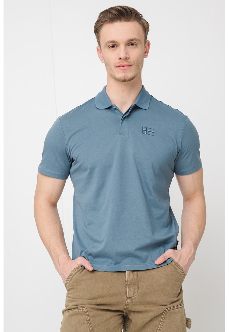 Tricou polo de bumbac Sorano - Albastru petrol