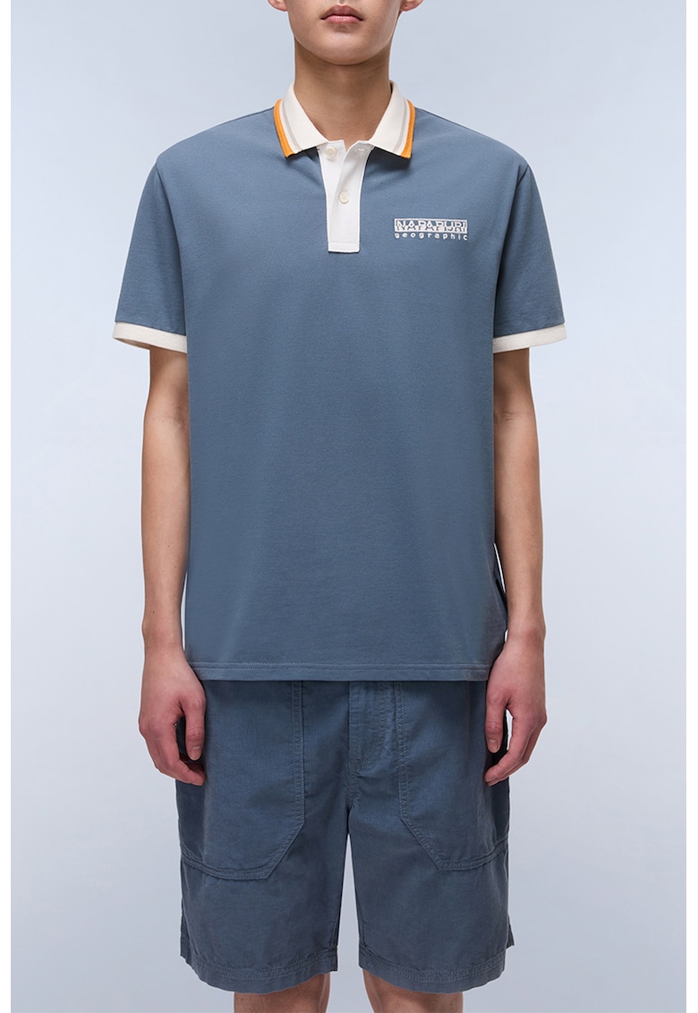 Tricou din bumbac cu guler polo Tricou din bumbac cu guler polo