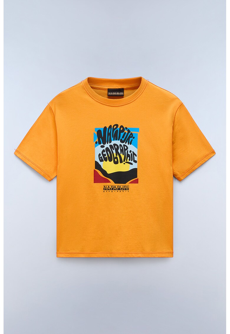 Tricou din bumbac cu deign grafic - Portocaliu
