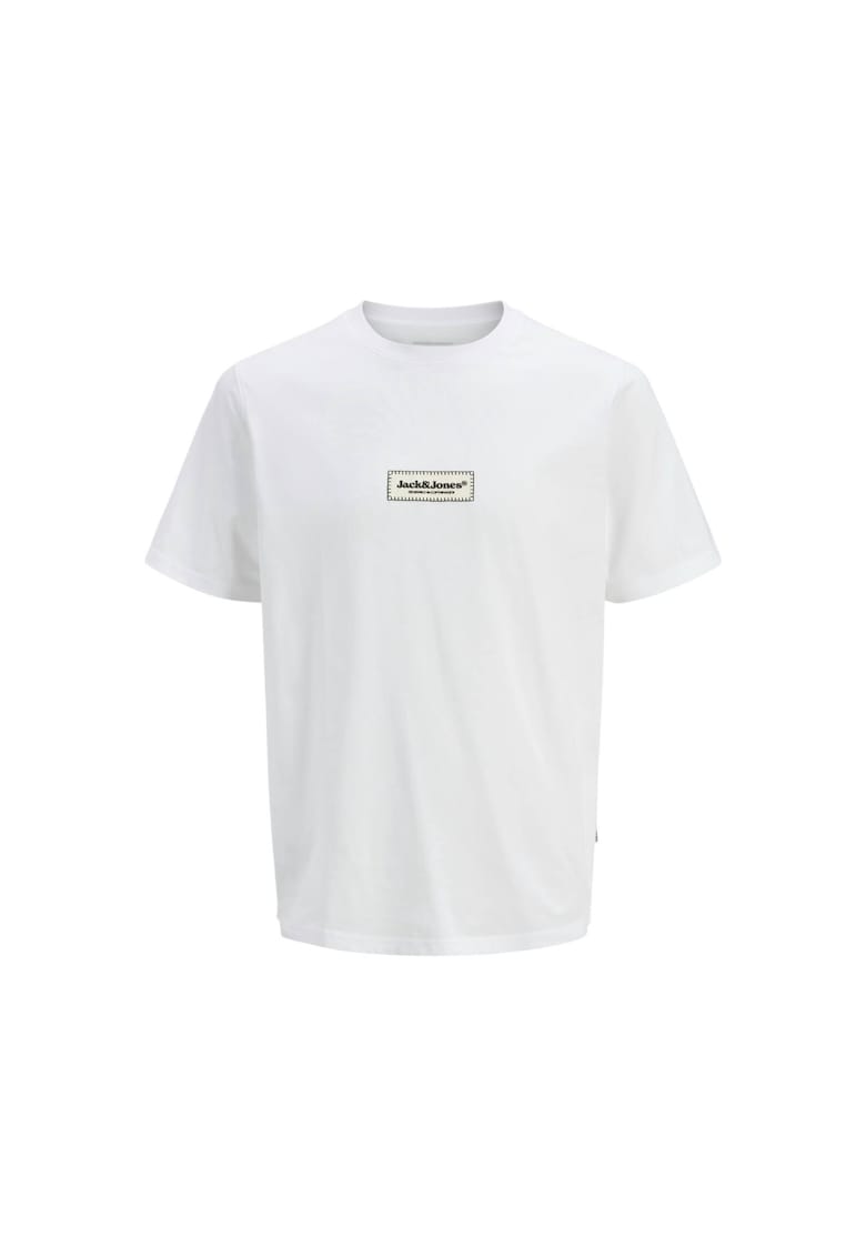 Tricou JACK &JONES Split Fakestitch Branding 40325 - Alb