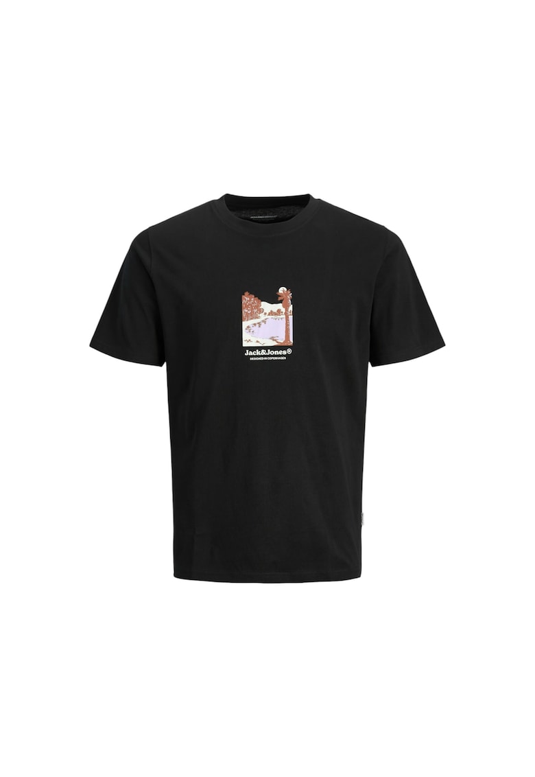 Tricou JACK &JONES Split Graphic Front 40305 - Negru