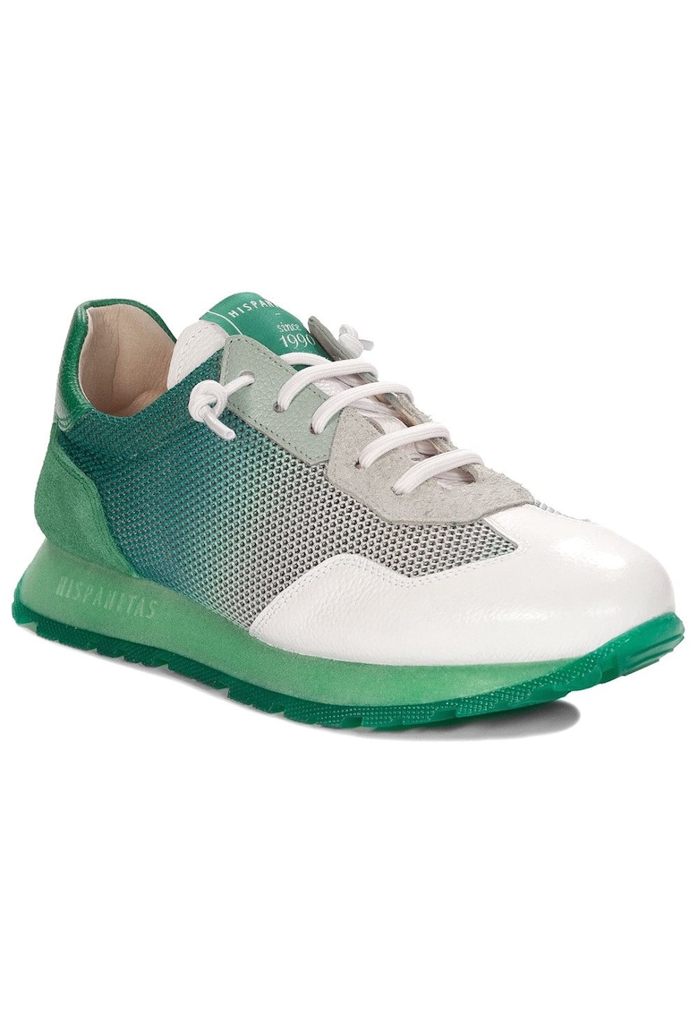 Pantofi verde-alb - stofa - piele - sintetic - pentru femei - slip on Pantofi verde-alb - stofa - piele - sintetic - pentru femei - slip on