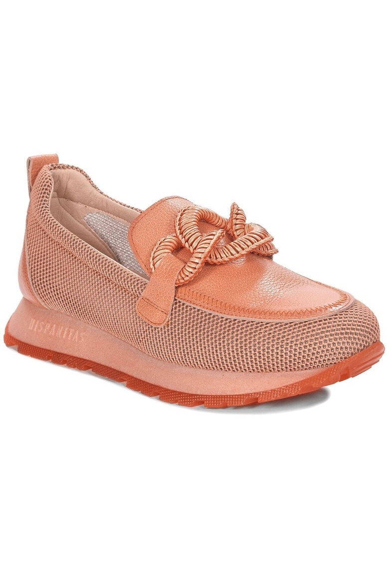 Pantofi dama  portocalii - piele naturala