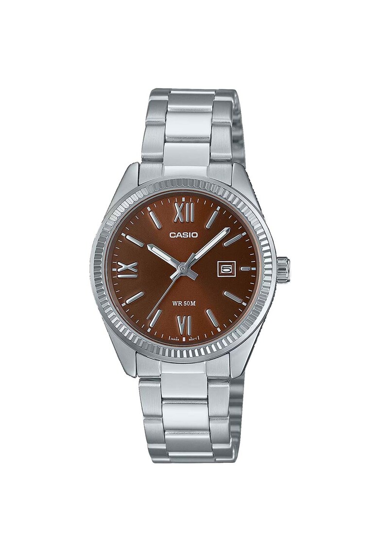 Ceas dama  LTP-1302DD - ion placat - afisaj data - 30.20x08.80mm - maro