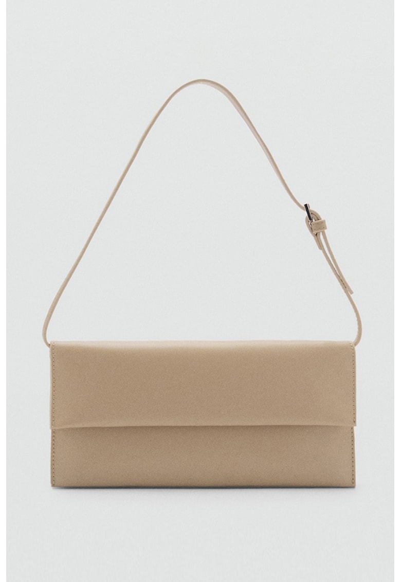 Geanta de piele ecologica cu bareta de umar - Bej