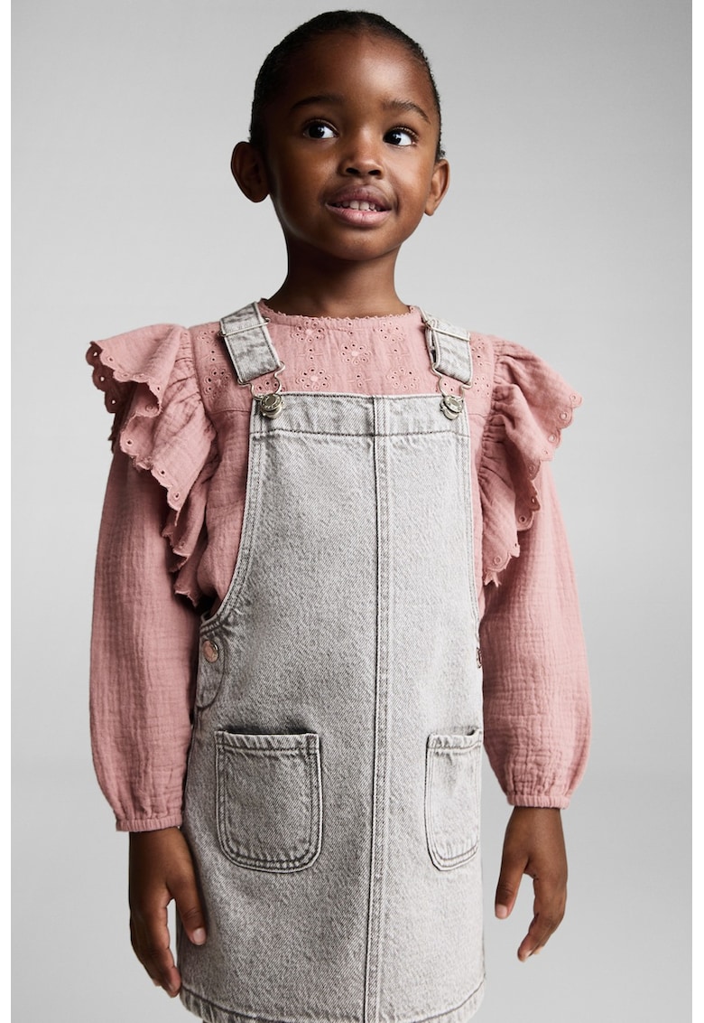 Bluza cu detalii brodate - Roz prafuit