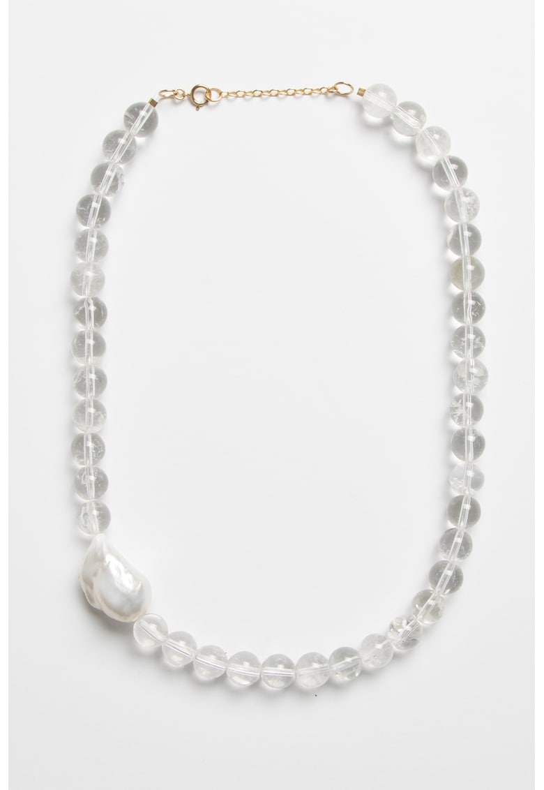 Colier decorat cu perla de cultura si cristal de stanca