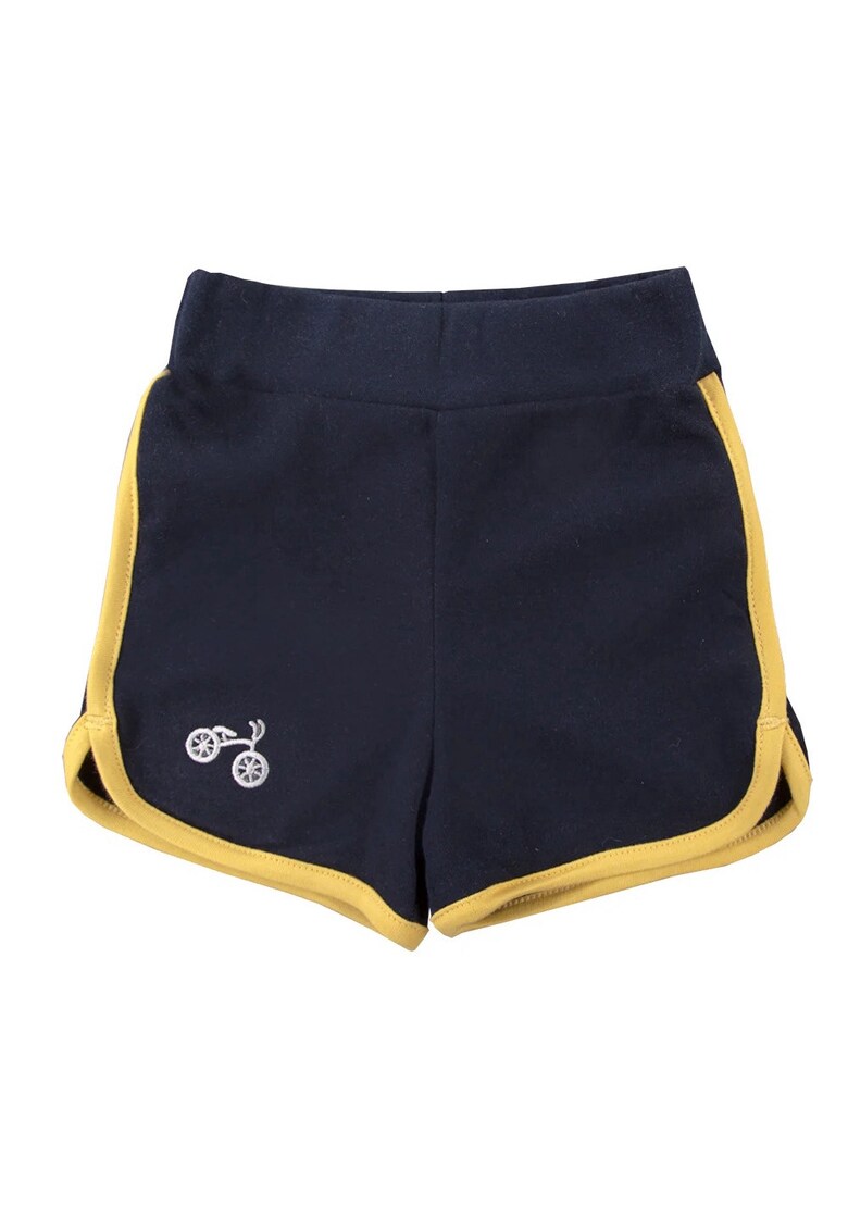 Pantaloni scurti sport -  - Bike - Bleumarin cu dunga Galbena - pentru baieti - Bleumarin