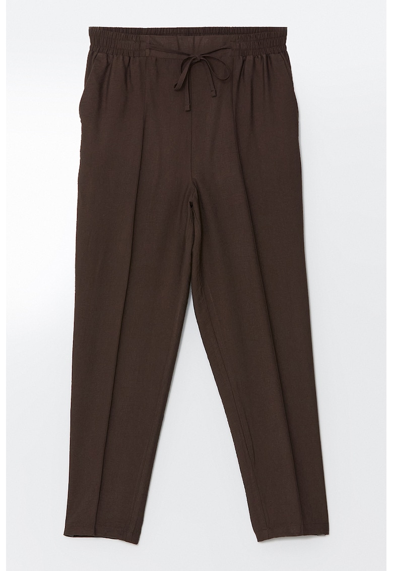 Pantaloni conici cu snur si pliuri