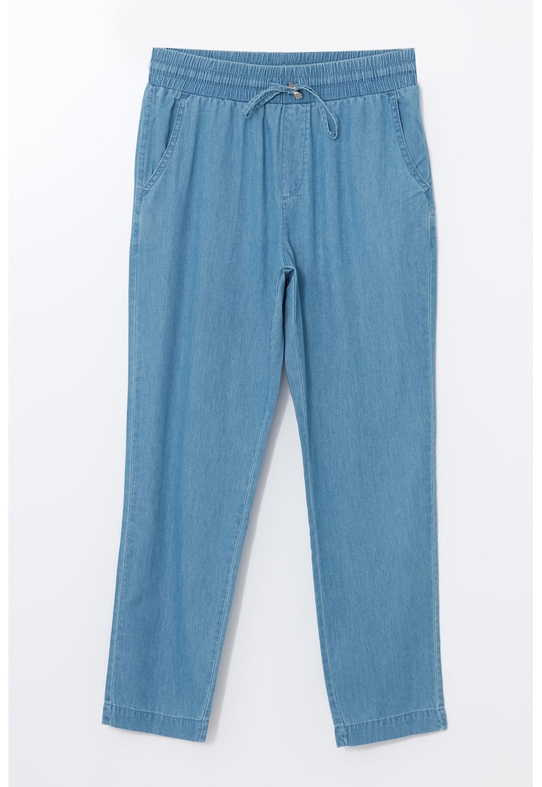 Pantaloni din material chambray cu snur de ajustare