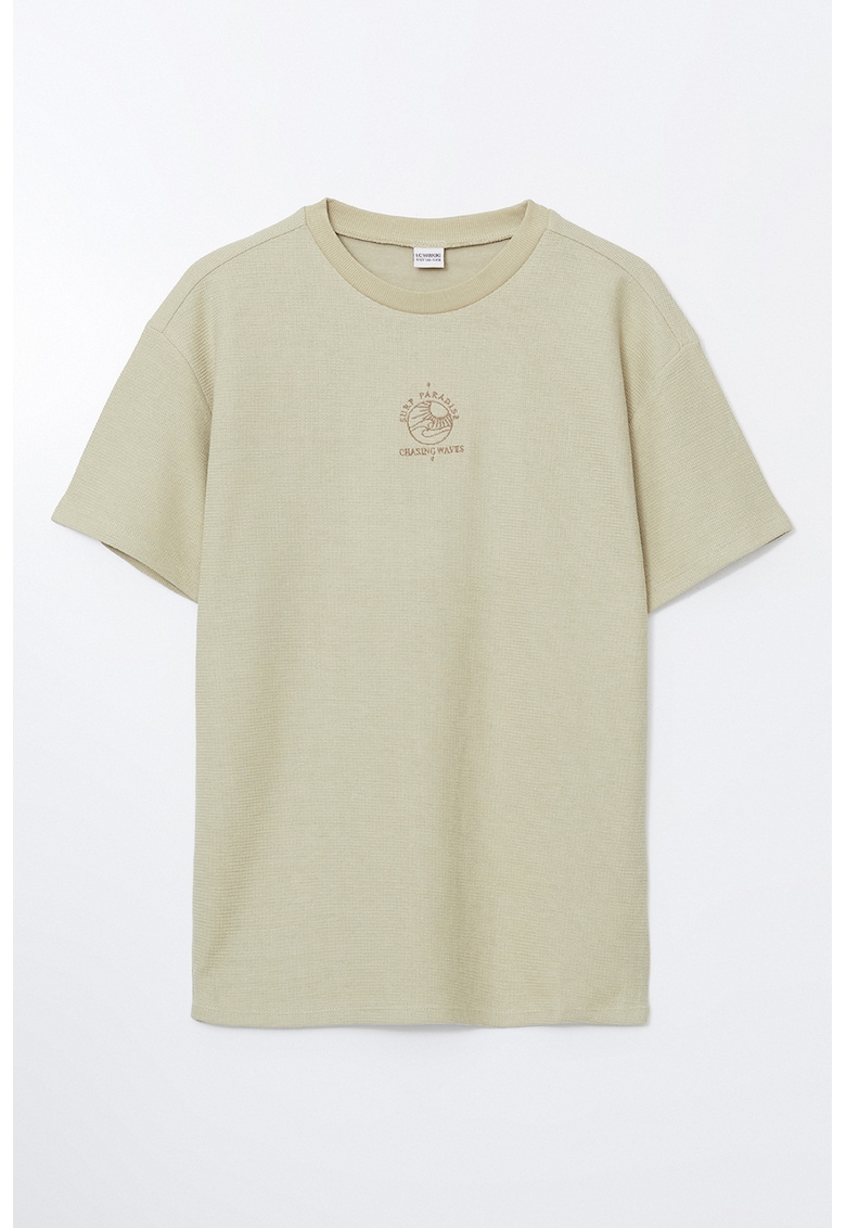 Tricou supradimensionat cu decolteu la baza gatului