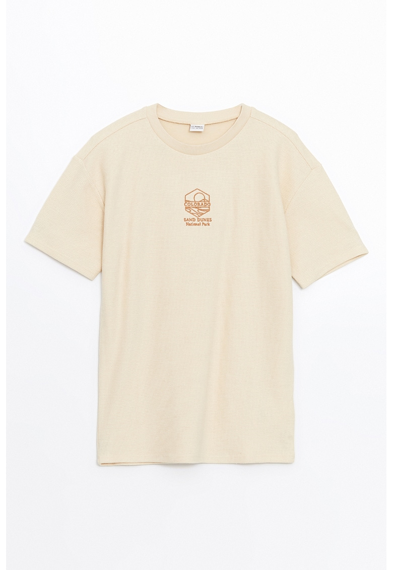 Tricou supradimensionat cu decolteu la baza gatului