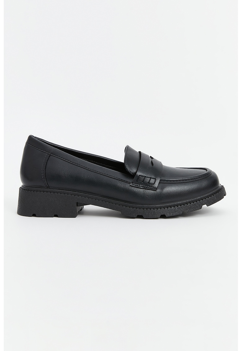 Pantofi loafer din piele ecologica - Negru