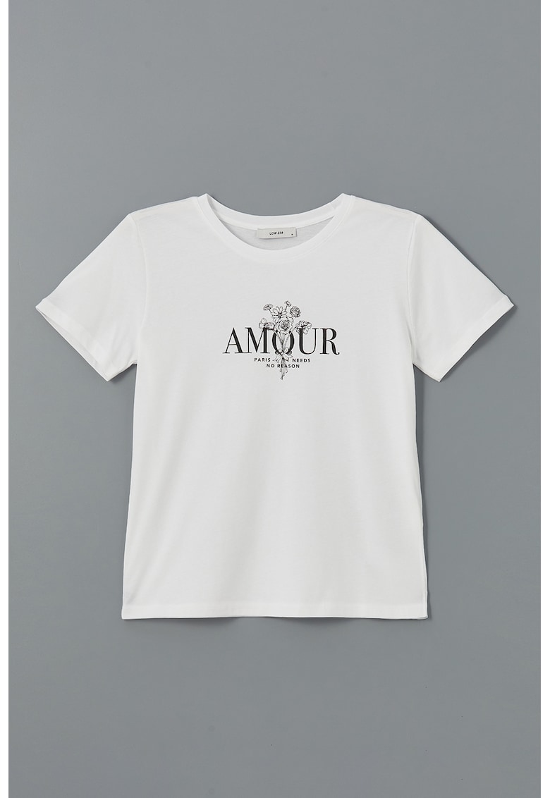 Tricou din bumbac cu model text Tricou din bumbac cu model text