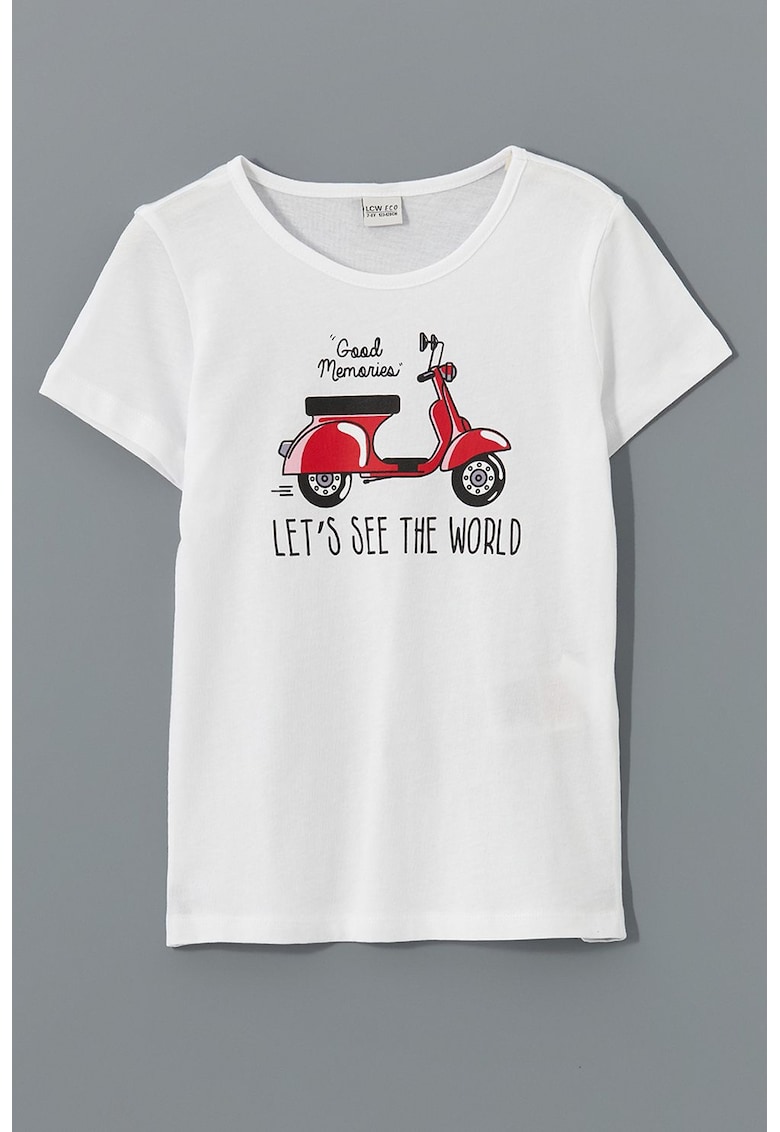 Tricou lejer din bumbac cu imprimeu grafic