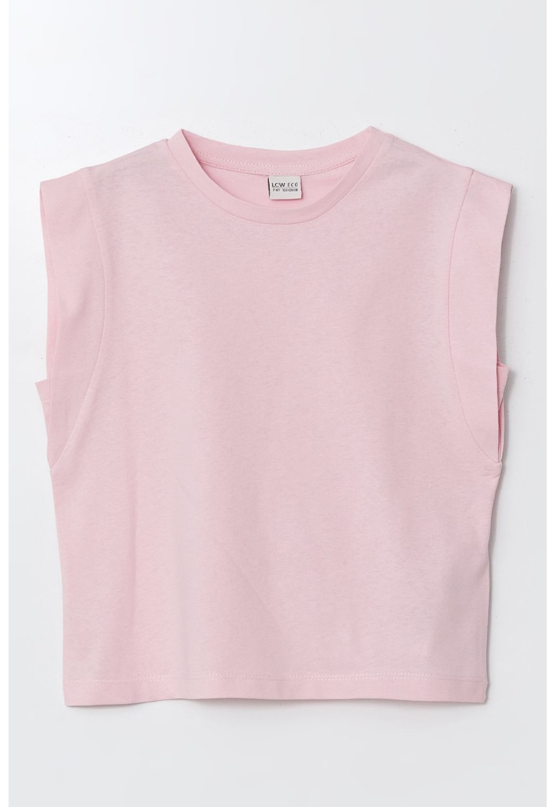 Top din bumbac cu model uni